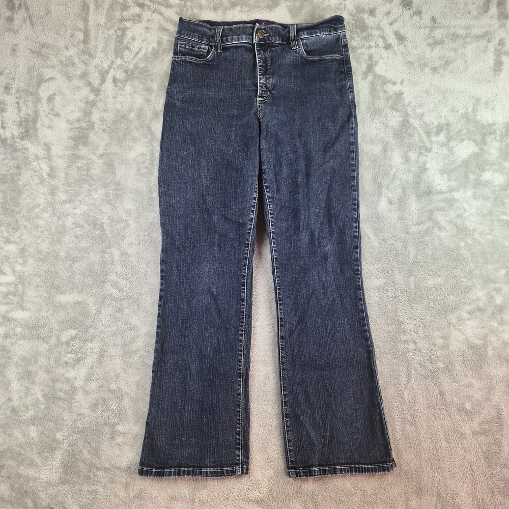 NYDJ Marilyn Straight Jeans Womens 12P (fits 28x27) Blue Perfect Fit Denim